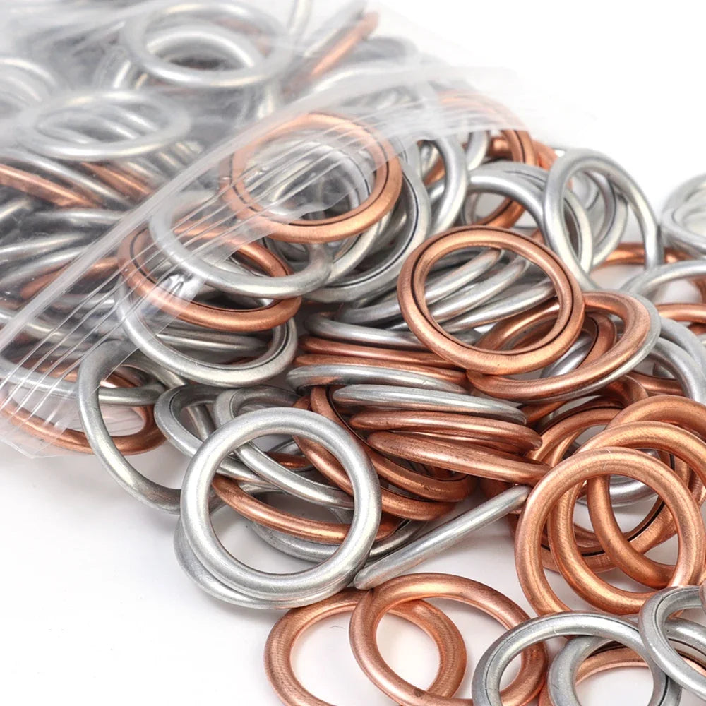 Oil Drain Plug Gasket Aluminum/Copper Crush Washer N0138157 for VW Audi Passat B5/B6 Golf 7/6 Tiguan A3 A4 Q5 Q7 Leak-Proof Seal