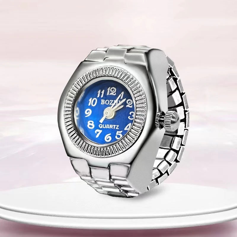 Ring Watch New Hot Selling Creative Alloy Shell Finger Circular Dial Couple Men And Women