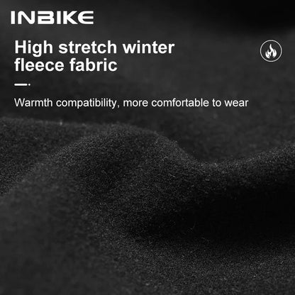INBIKE Winter Cycling Bib Pants Thermal Fleece Men's MTB Cycling Clothing 3D Padded Cold Weather Bike Bib Tights Legging Clothes