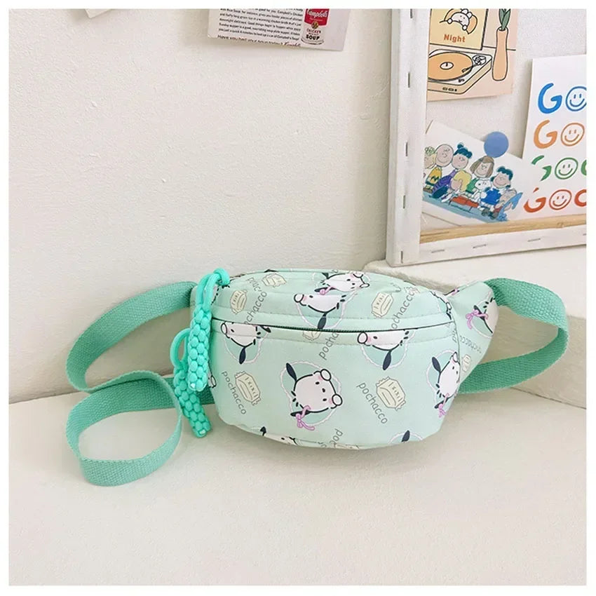 Cute Girls Hellokitty Kulomi Adjustable Crossbody Chest Pack Cartoon Cinnamoroll Kids Fashion Waist Bag Shoulder Bag Gift
