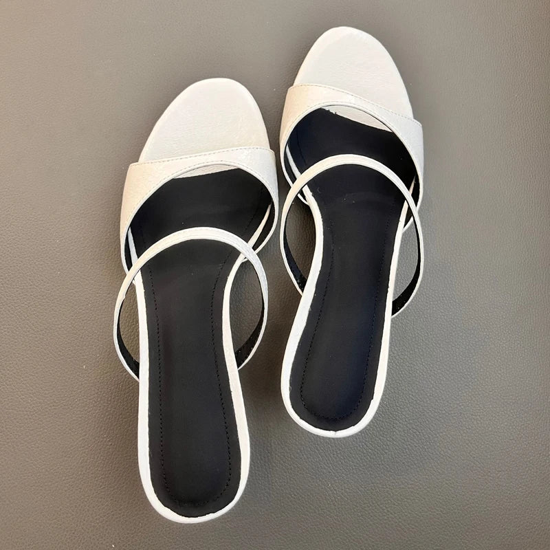 JOZHAMTA Size 34-43 Women Real Leather Casual Flats Slippers Comfort Slides Sandals Soft  Fashion 2025 Daily Home Outdoor