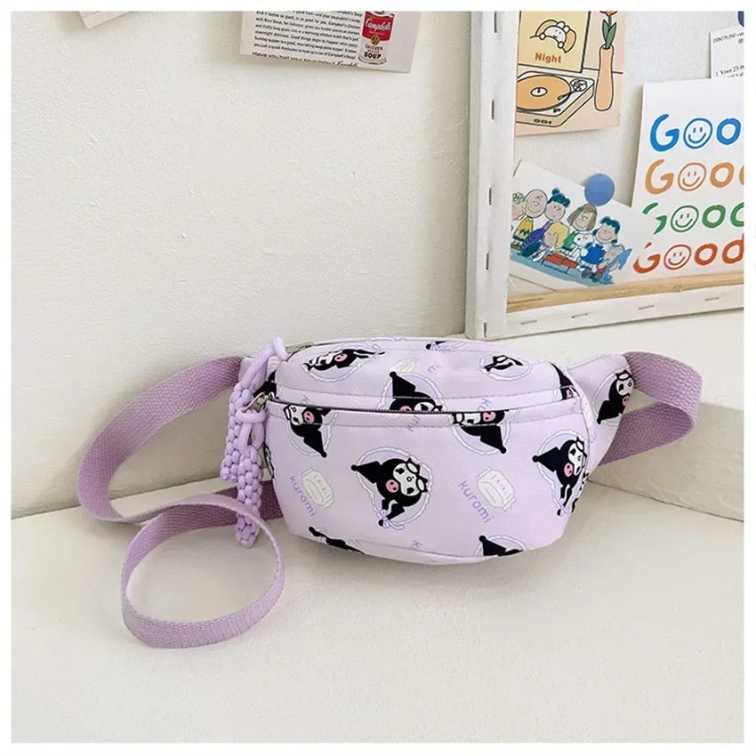 Cute Girls Hellokitty Kulomi Adjustable Crossbody Chest Pack Cartoon Cinnamoroll Kids Fashion Waist Bag Shoulder Bag Gift
