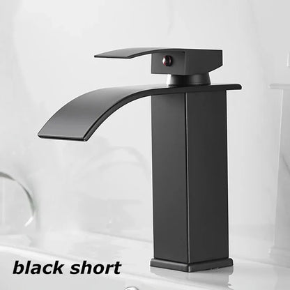 Copper core waterfall stainless steel basin faucet for bathroom, kitchen, sink, hot and cold dual control faucet