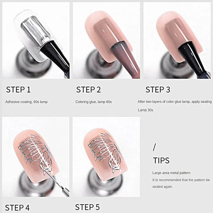 Metallic Painting Gel Chrome Gold Silver Rose Gold Mirror Effect Nail Polish Super Bright Drawing Line French Nail Art Varnish