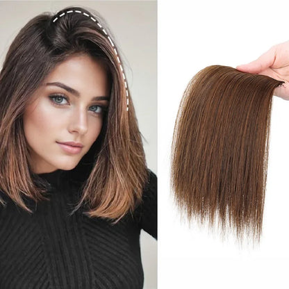 Synthetic 10/20/30cm Short Straight Hair Pieces Invisible Clip in Hair Top Side Cover Hair Accessories for Women