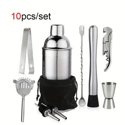 1/3/6/9/11pcs Cocktail Shaker Set Stainless Steel Bartender Kit Cocktail Mixer Wine Martini Boston Shaker Party Bar Tools