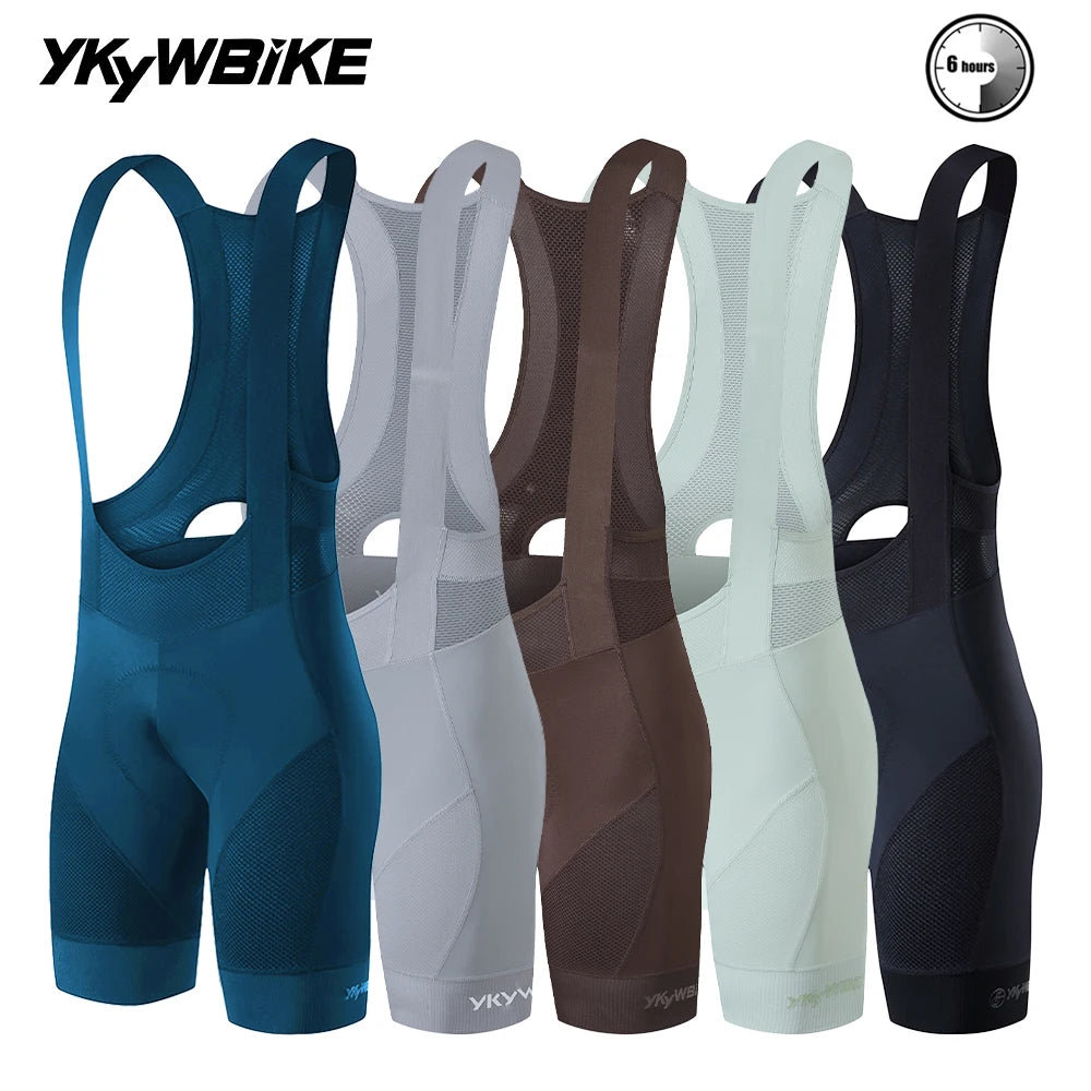 YKYWBIKE Men's Cycling Bib Shorts Road Bike Bibs Bicycle Tights Cycling MTB Bib Pants  with 6 Hours Padded Belgium Padding
