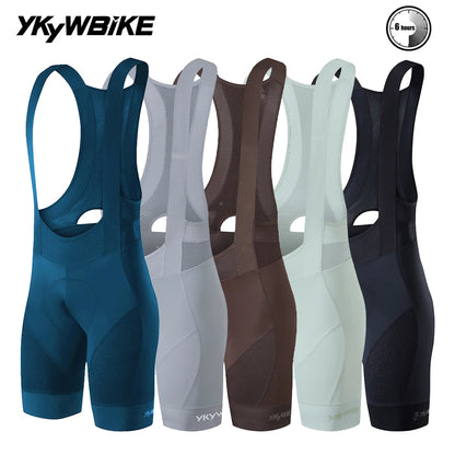 YKYWBIKE Men's Cycling Bib Shorts Road Bike Bibs Bicycle Tights Cycling MTB Bib Pants  with 6 Hours Padded Belgium Padding