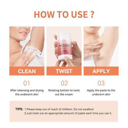 Long-term Fresh Fragrance Whole Body Deodorant Body Balm Deodorant For Men &Women To Remove Body Odor, 72 Hours Of Odor Control