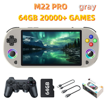 New 128GB M22 Pro Portable Pocket Retro Handheld Video Game Console 5.0 Inch IPS Screen 1920*1080 Display Support LINUX Emelec