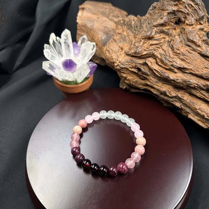 Pink Amethyst Bracelet Cubic Self Love Braclet Couple Love Gifts Beautiful Jewelry Real Natural Stone Beaded Bangles Handmade