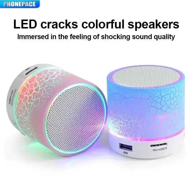 Mini Portable Bluetooth Speaker Supports USB/TF Card Bluetooth Connection Colorful LED Changing Light Compact Wireless Speaker