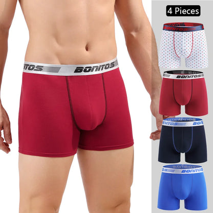 4pcs Boxer Shorts Men's Panties Homme Underpants Boxershorts Underwear for Man Cotton Male Couple Sexy Set Calecon Lot Soft Box