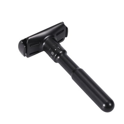 Mingshi Metal Adjustable Safety Razor Travel Double Edge Classic Men Shaving  Black Hair Removal Shaver with 5 Blades