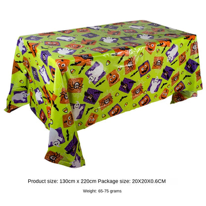 Halloween Decoration Tablecloth Pumpkin Spider Web Bat Plastic Table Cover Festival Party Home Table Decoration Supplies