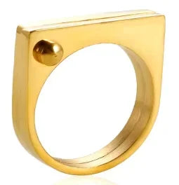 Shiny Crystal High End Non Tarnish Fashion Geometric Open Gold Plated Stainless Steel Rings for Women Wedding Ring Jewelry Gifts