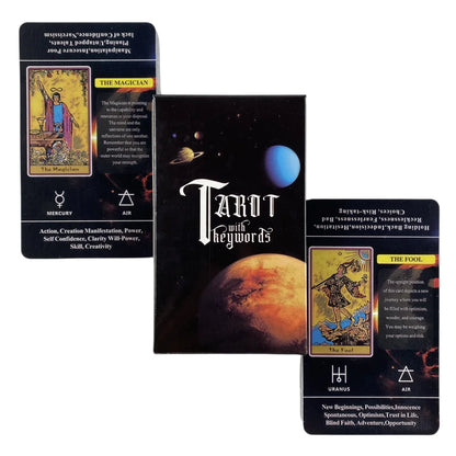 Tarot Cards For Beginners With Meaning On Them, 78pcs-Cards Pocket Size Tarot Learning Deck, Fortune Telling Game