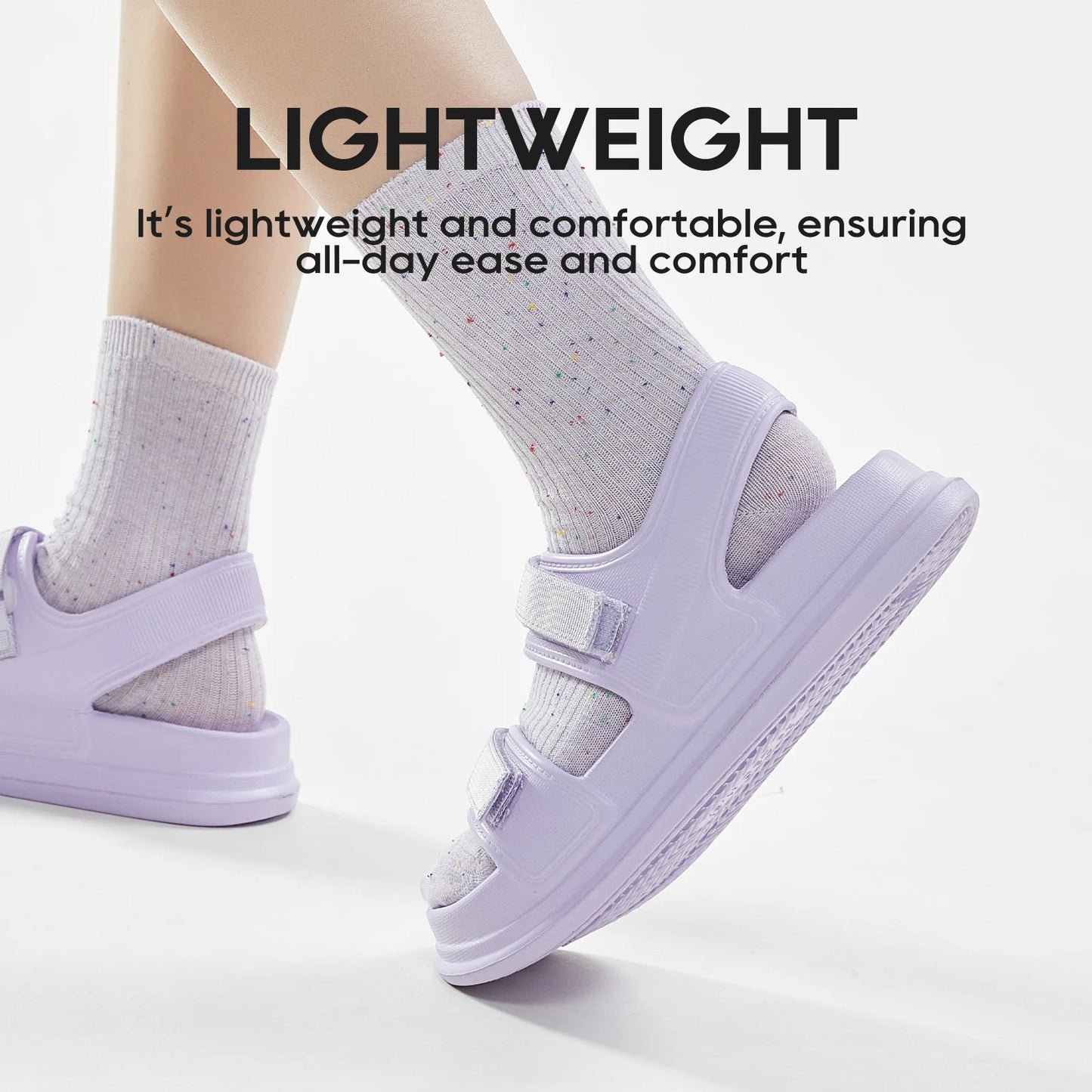 UTUNE Fashion Patch Women's Sandals Summer Comfortable Platform Shoes Beach Outside Purple Slides Thick Sole Non-slip Slippers