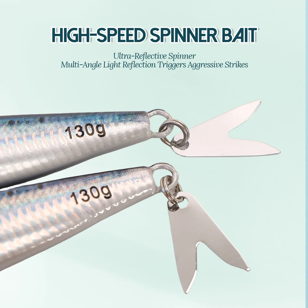 TOLU 2024 NEW 3D Printed Fast Sinking Metal Jig Lure 20g-130g With Spool Saltwater Shore Casting Fishing Lure Vertical Metal Jig