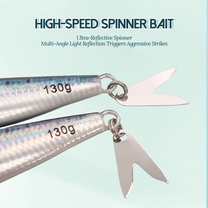 TOLU 2024 NEW 3D Printed Fast Sinking Metal Jig Lure 20g-130g With Spool Saltwater Shore Casting Fishing Lure Vertical Metal Jig