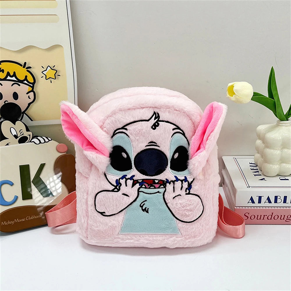 New Plush Backpack Ins Japanese Blue Stitch Funny Cartoon Large-Capacity Student Backpack Kindergarten Bag Child Gift