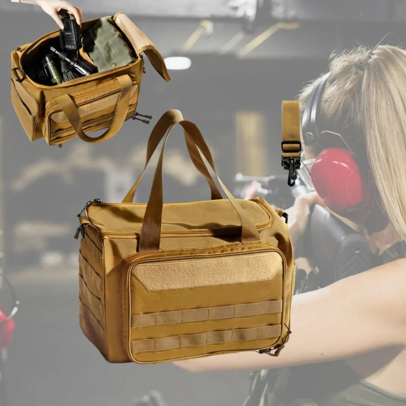 Gun Range Bag Outdoor Hunting Training Shooting Tactical Pistol Gun Case Hiking Camping Large Capacity Handbag