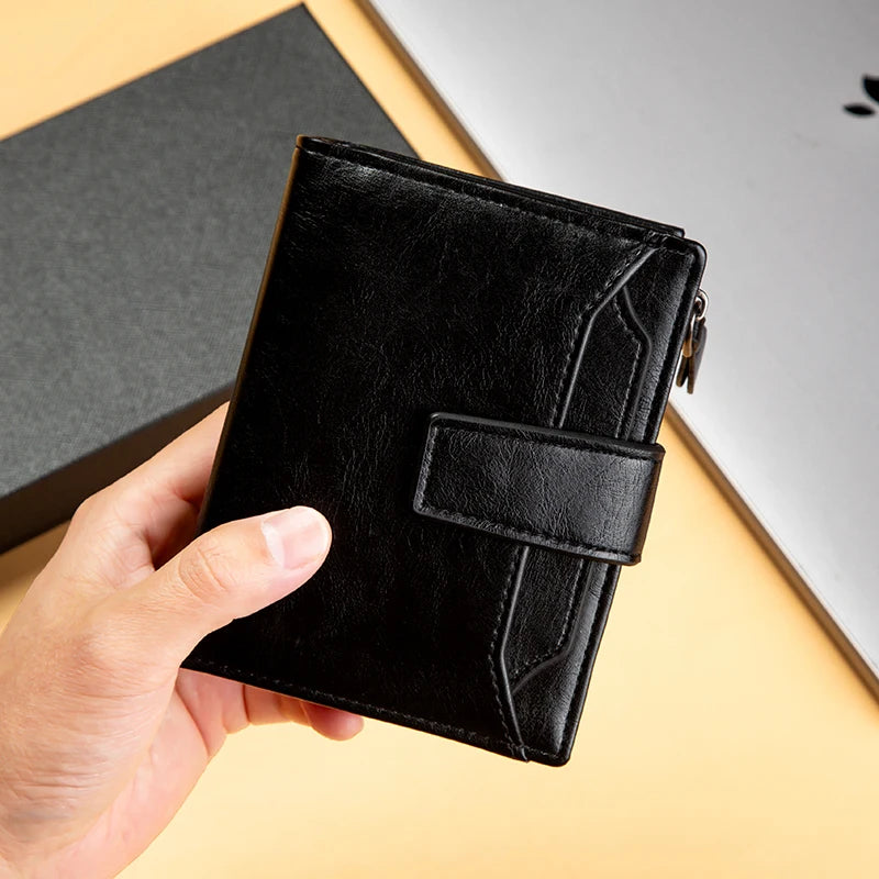Men's Wallet New Leather Short Vintage Multi-card PU Leather Pop Gift Box Gift