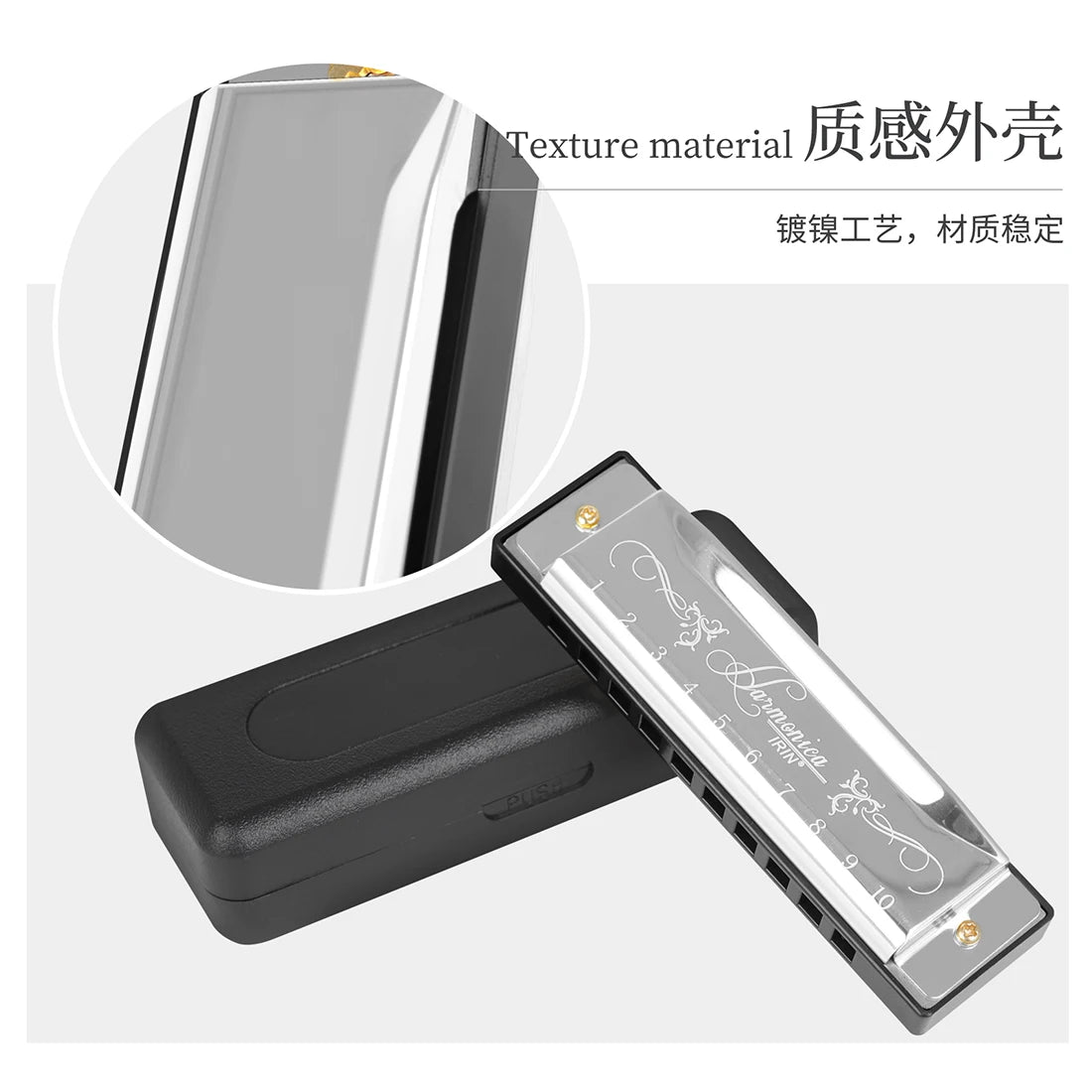 IRIN C10 Pro Harmonica Education System C Key Harmonica Woodwind Instrument Suitable for Beginners Teaching Playing Gift