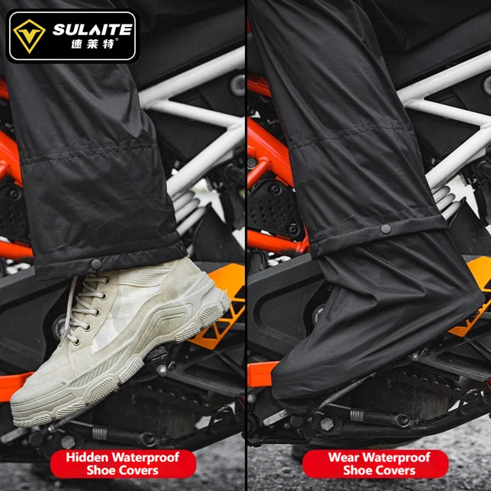 SULAITE Rain Suit Motorcycle Rain Gear Suit for Men & Women Jackets & Pants Reflective Waterproof Breathable Rainsuit