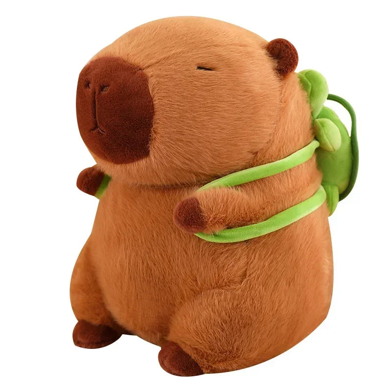 Cute Turtle Backpack Capibara Strawberry Hat Capybara Plush Toy Stuffed Animals Soft Doll Kids Toys Birthday Gift Pendant Decor