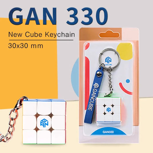 [JudyCube] GAN 330 Mini 3x3 Keychain Cube Gan330 10th anniversary Stickerless 3x3 Speed Cube Professional Magic Cube Puzzle Toys