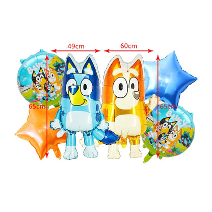 New Bluey Birthday Party Decoration Latex Balloons Bingo Aluminum Film Balloon Disposable Tableware Kids Event Supplies Backdrop