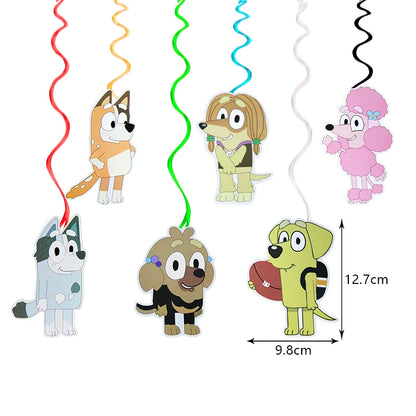 New Bluey Birthday Party Decoration Latex Balloons Bingo Aluminum Film Balloon Disposable Tableware Kids Event Supplies Backdrop