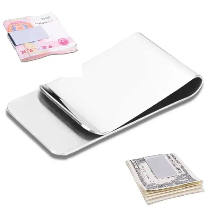High Quality Hot Sale Metal Clip Slim Pocket Credit Card ID Clip Stainless Steel Money Clip Wallet Cash Clamp Men Purse