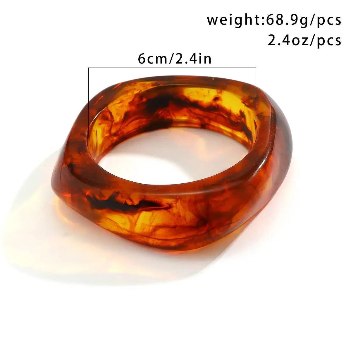 PuRui Vintage Irregular Coloful Acrylic Resin Chunky Bangle Bracelet Women Trendy Geometric Charm Aesthetics Bangle Jewelry Gift