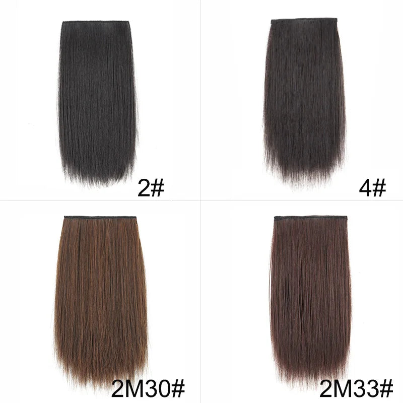 Synthetic 10/20/30cm Short Straight Hair Pieces Invisible Clip in Hair Top Side Cover Hair Accessories for Women