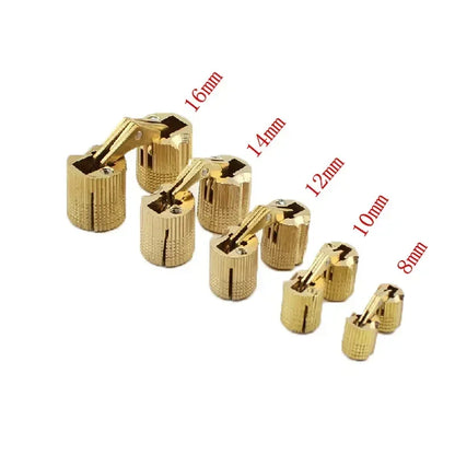 2pcs 8-18mm Copper Brass Door Hinges Cylindrical Hidden Cabinet Concealed Invisible Furniture Barrel Hinge For Hardware Gift Box