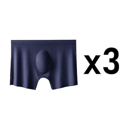 3Pcs/Lot Men's Summer Ultra-thin Boxers Briefs Ice Silk Seamless Underwear Sexy Lingerie Underpants Shorts Breathable Panties