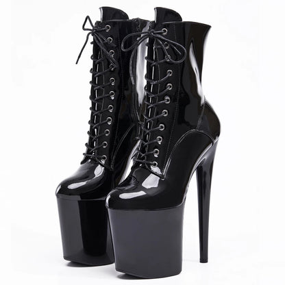 Stripper 8" Platform Lace Up Cтрипы Pole Dance Ankle High Boots In Stock Fast Shipping Size36-43