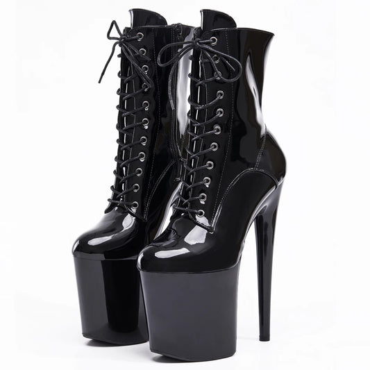 Stripper 8" Platform Lace Up Cтрипы Pole Dance Ankle High Boots In Stock Fast Shipping Size36-43