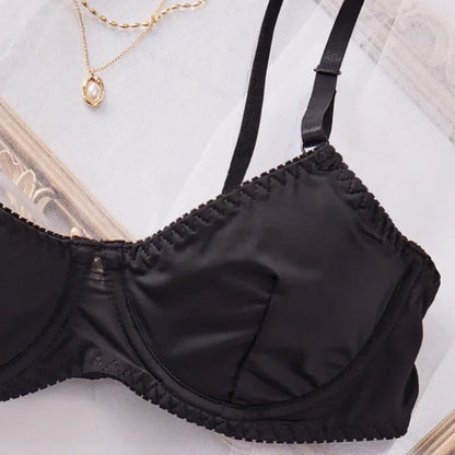 Bra and Panty Set Ladies Smooth Comfortable Thin Underwear Women Sexy Nightwear Inner Solid Sleep Underwear Bra Set Lingerie
