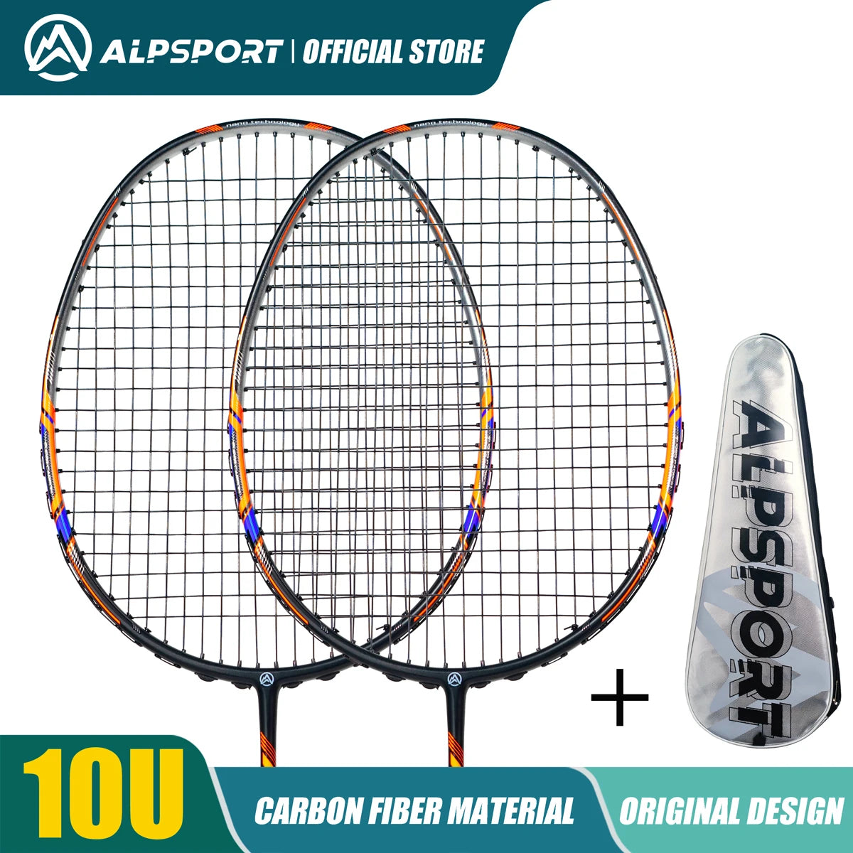 ALP GJ 10U Ultralight 52g T800 Bow And Arrow Badminton Racket Authentic Tensile Force 13kg Outdoor Sports Carbon Fiber Titanium