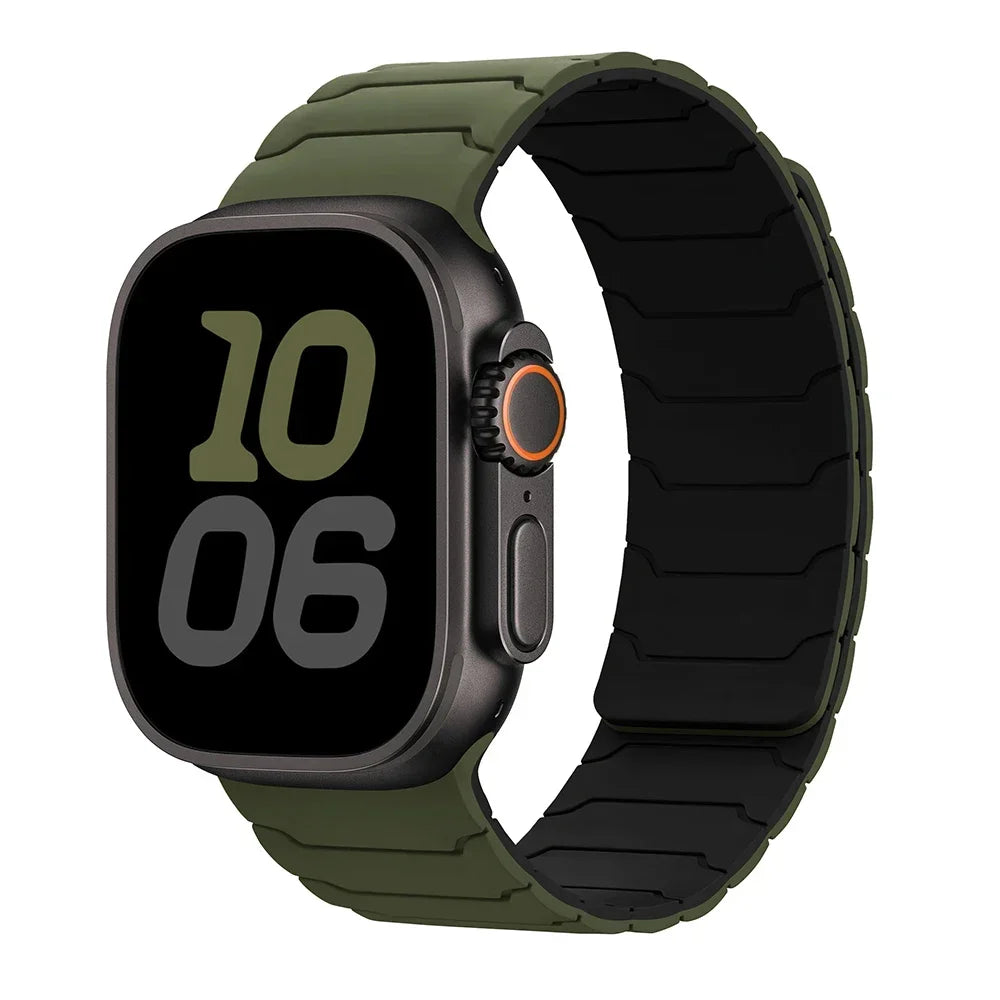 Strap For Apple Watch ultra 2 Band 49mm 44mm 45mm 40mm 42mm 46mm 41mm 38mm Magnetic Silicone Bracelet IWatch Series 10 SE 9 8 7