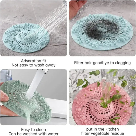 1Pcs Silicone Drain Strainer Household Shower Floor Filter Sink Strainers Hair Catcher For Kitchen Bathroom Accessories