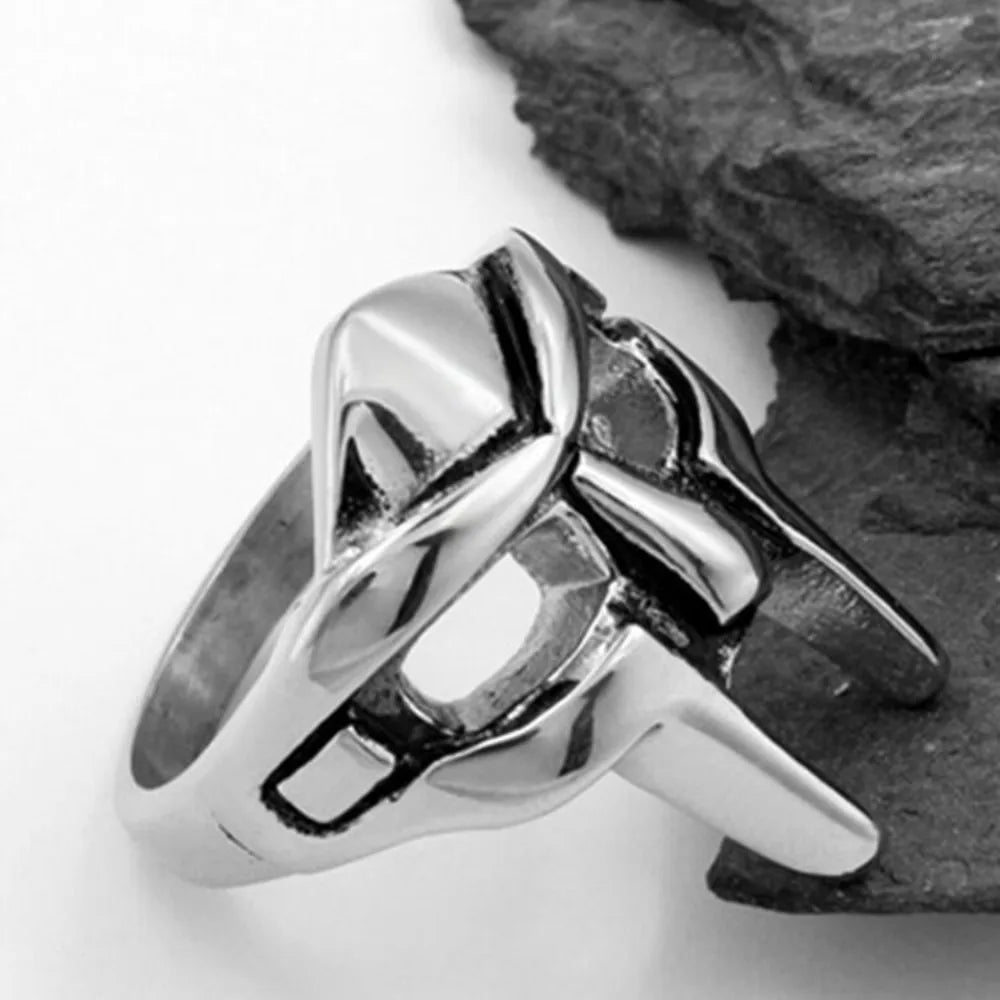 Vintage Goth Mf Doom Mask Adjustable Joint Ring For Men Gladiator Punk Egyptian Pharaoh Male Open Ring Jewelry