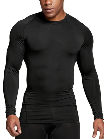 Compression Shirts Men's Rashguard Quick Dry Gym Fitness Shirts Spring Beach Surfing Athletic Sport Running Workout Tops Tees