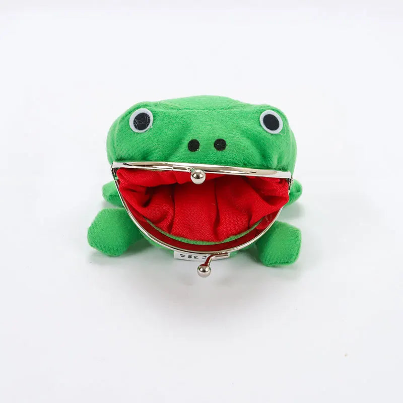 Cute Anime Frog Wallet Coin Purse Kiss Lock Coin Wallet Funny Plush Frog Shape For Women Little Stuff Money Bag Accessories