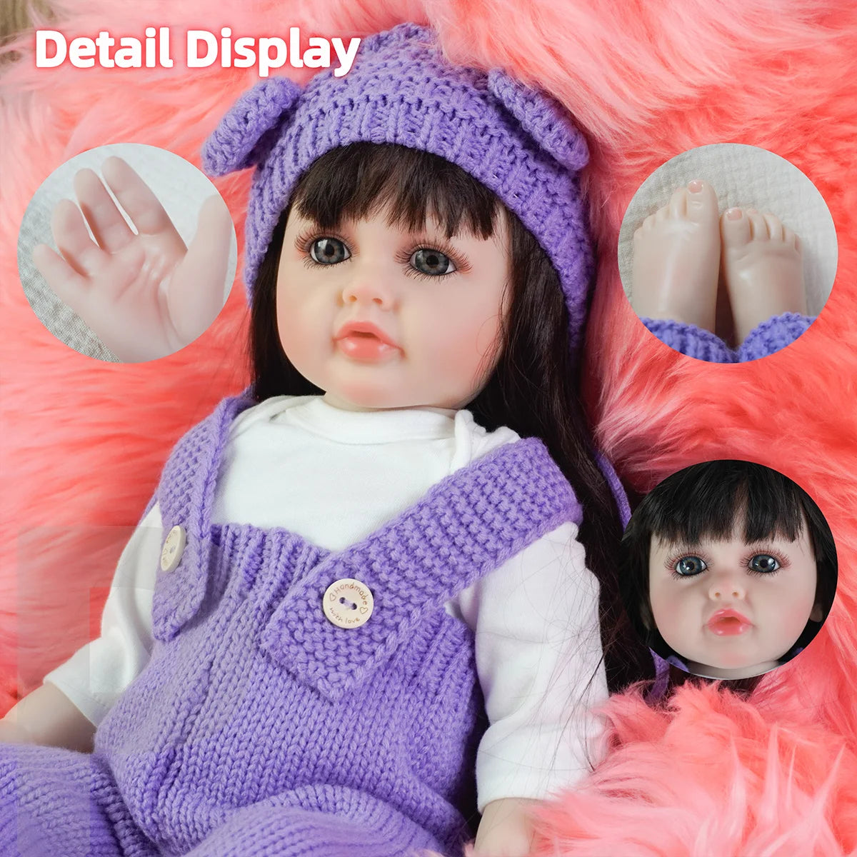 JOYORA Lifelike Reborn Dolls Realistic Full Silicone Baby Bebe Vinyl 50CM Newborn Girl Doll Princess Toddler Toy Gift