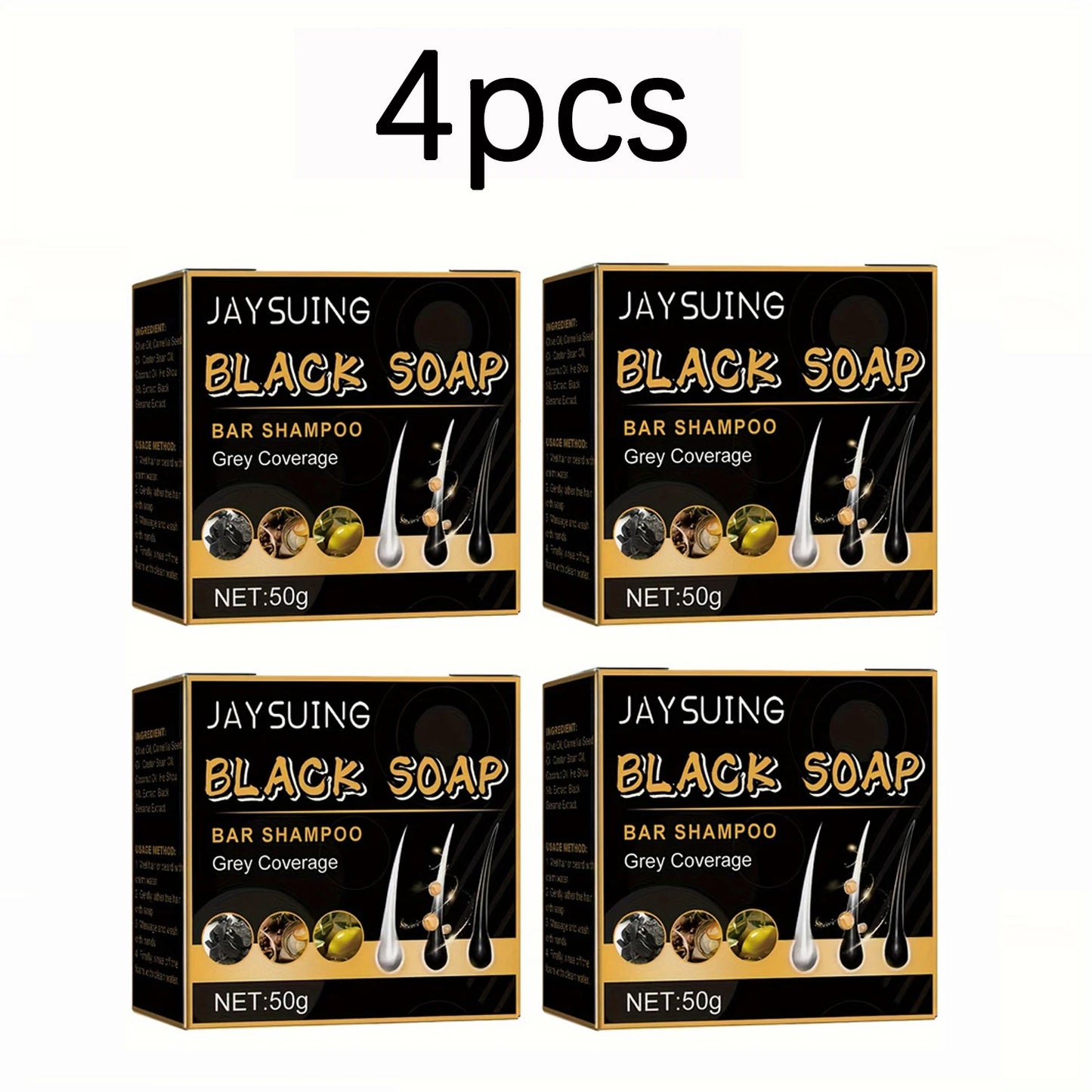 Grey Coverage Bar Shampoo Repair Gray White Hair Color Treatment Smoothing Nourishing Anti Dandruff Natural Hair Darkening Soap