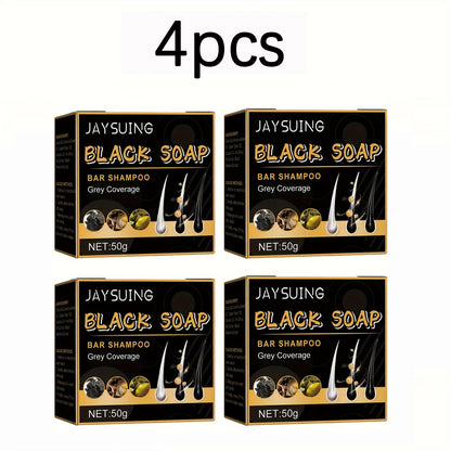 Grey Coverage Bar Shampoo Repair Gray White Hair Color Treatment Smoothing Nourishing Anti Dandruff Natural Hair Darkening Soap